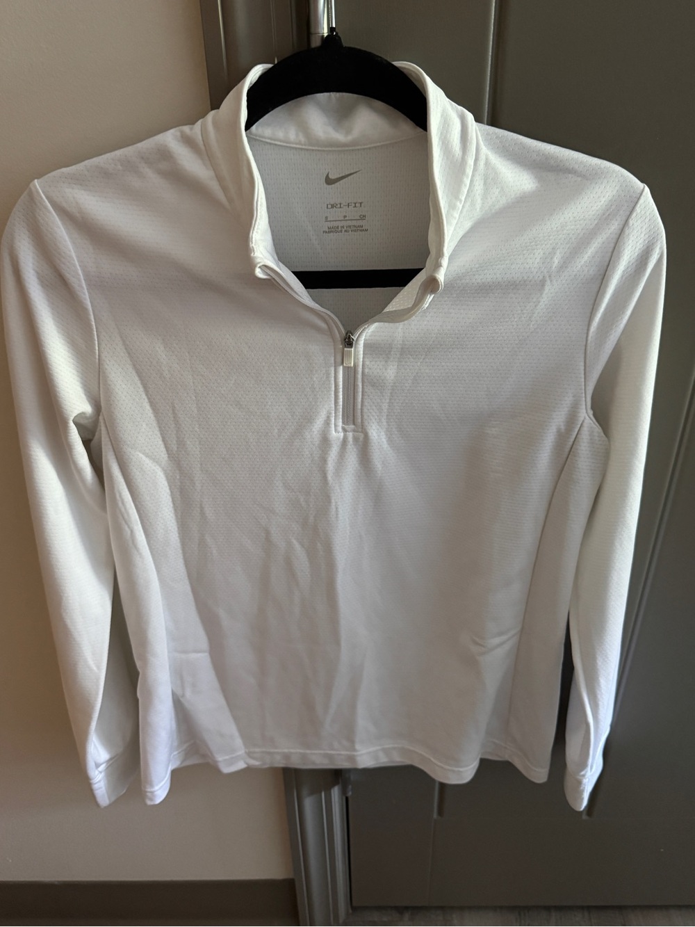 Nike White Half-Zip Dri-FIT Performance Top